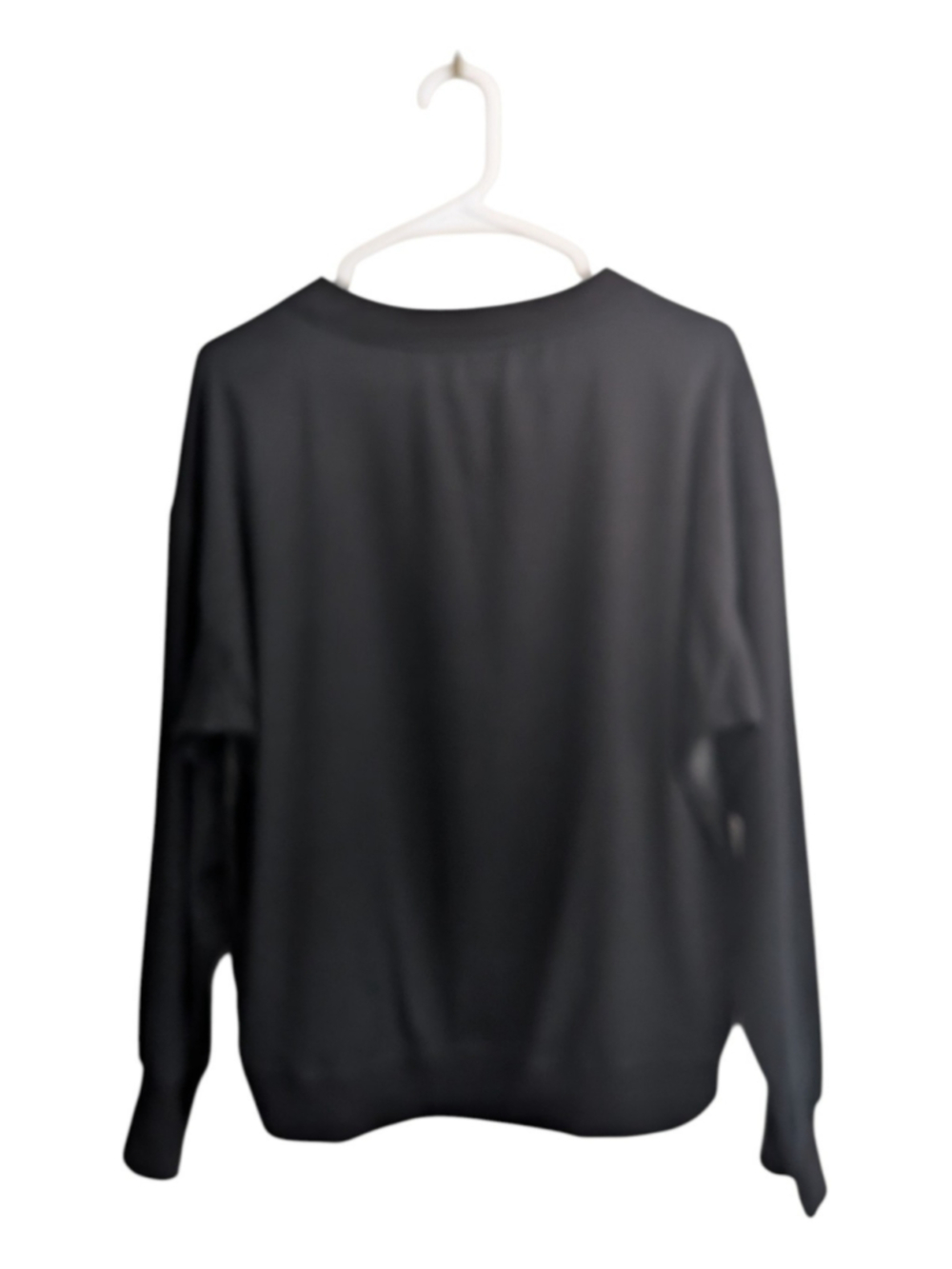 Alice + Olivia Black Faux Leather Front Mixed Media Sweatshirt Size L - Picture 3 of 6